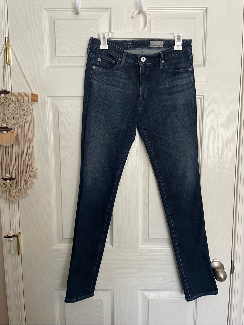 AG The Prima Mid Rise Cigarette Dark Wash Women's 27R Slim Jeans